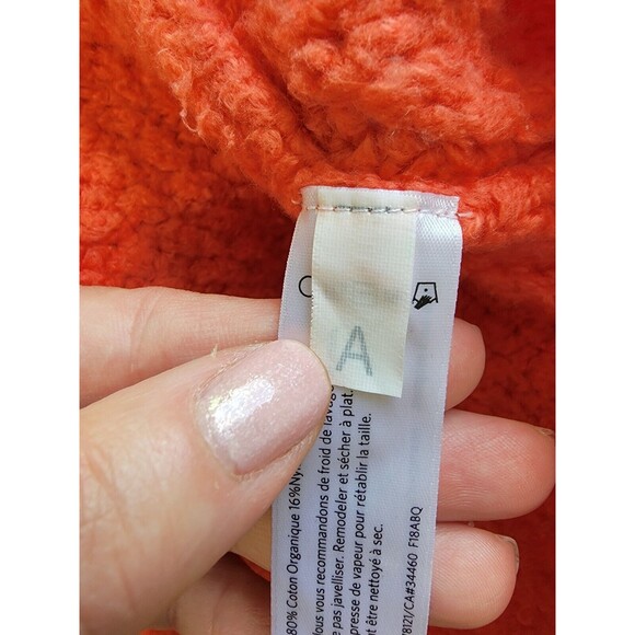Eileen Fisher Woman Lory Organic Cotton Blend‎ Sweater Orange Textured Sz 1X - Picture 6 of 10